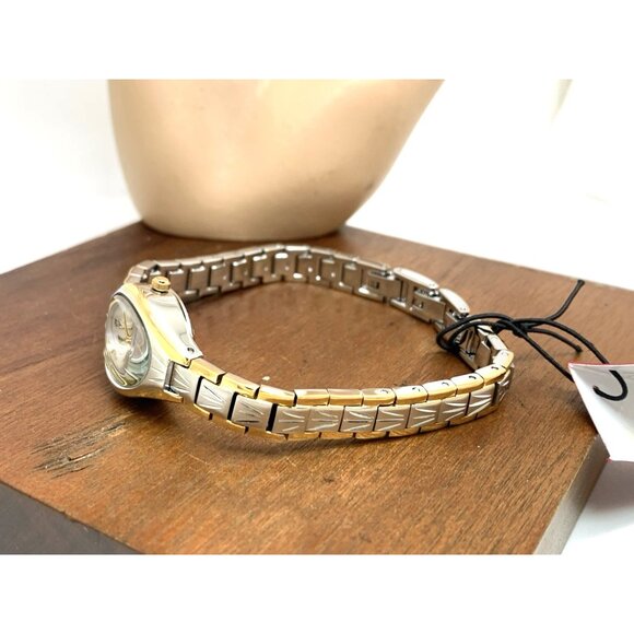 Elgin Women's Watch EG8076 Silver Tone Dial Two Tone Stainless Steel Petite Oval - Picture 8 of 13